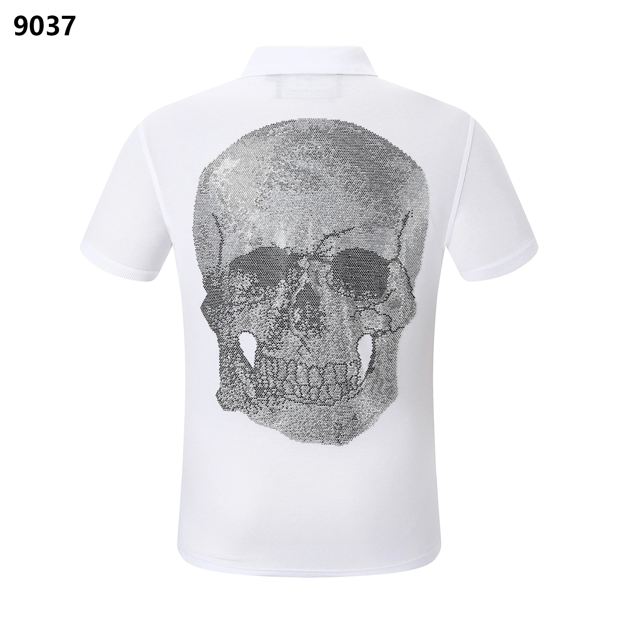 Philipp Plein Realistic Skull Crystal Back Polo White