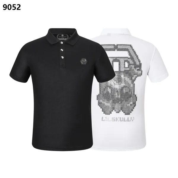 Philipp Plein Platinum Cut Skull Embroidered Polo Black and White - 3