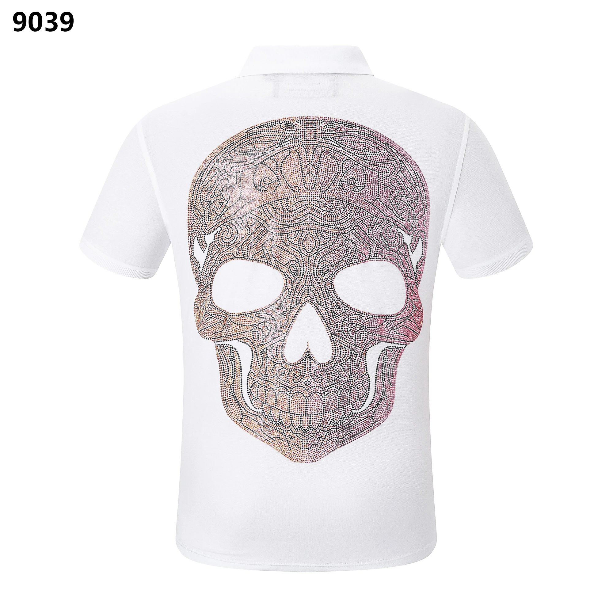 Philipp Plein Baroque Skull Crystal Back Polo White
