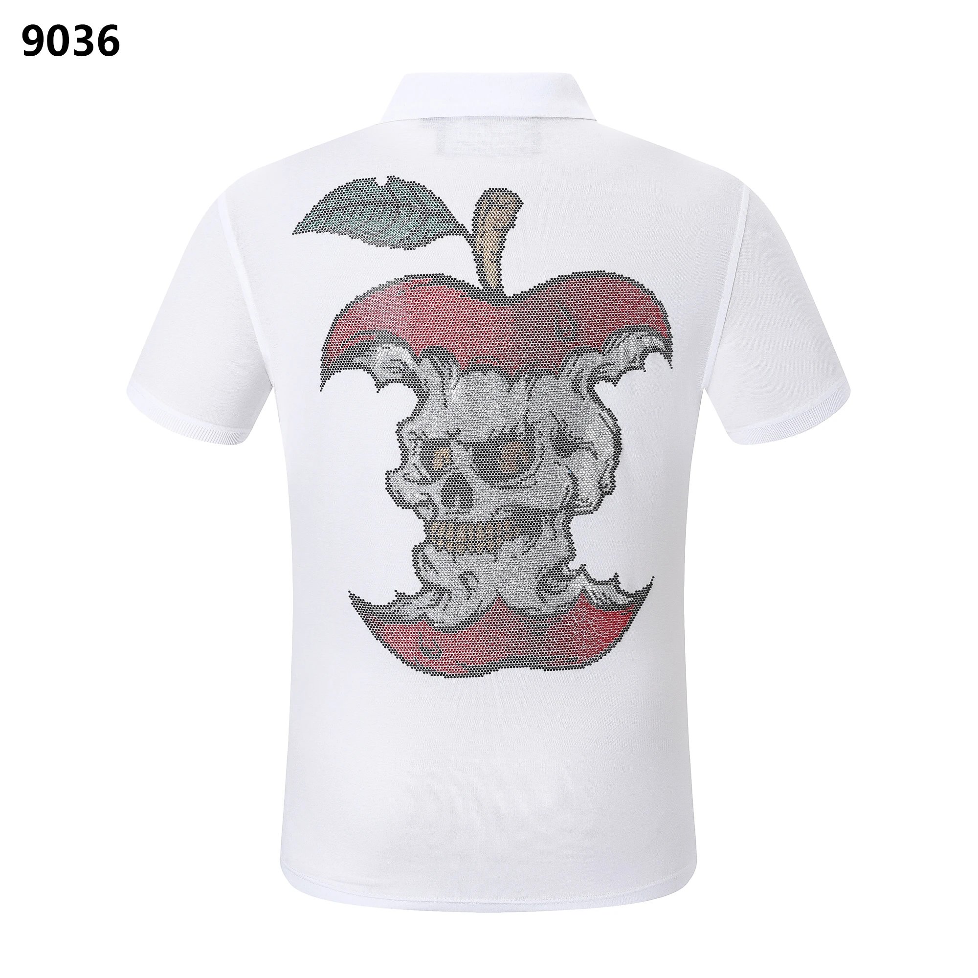 Philipp Plein Skull Apple Crystal Back Polo White