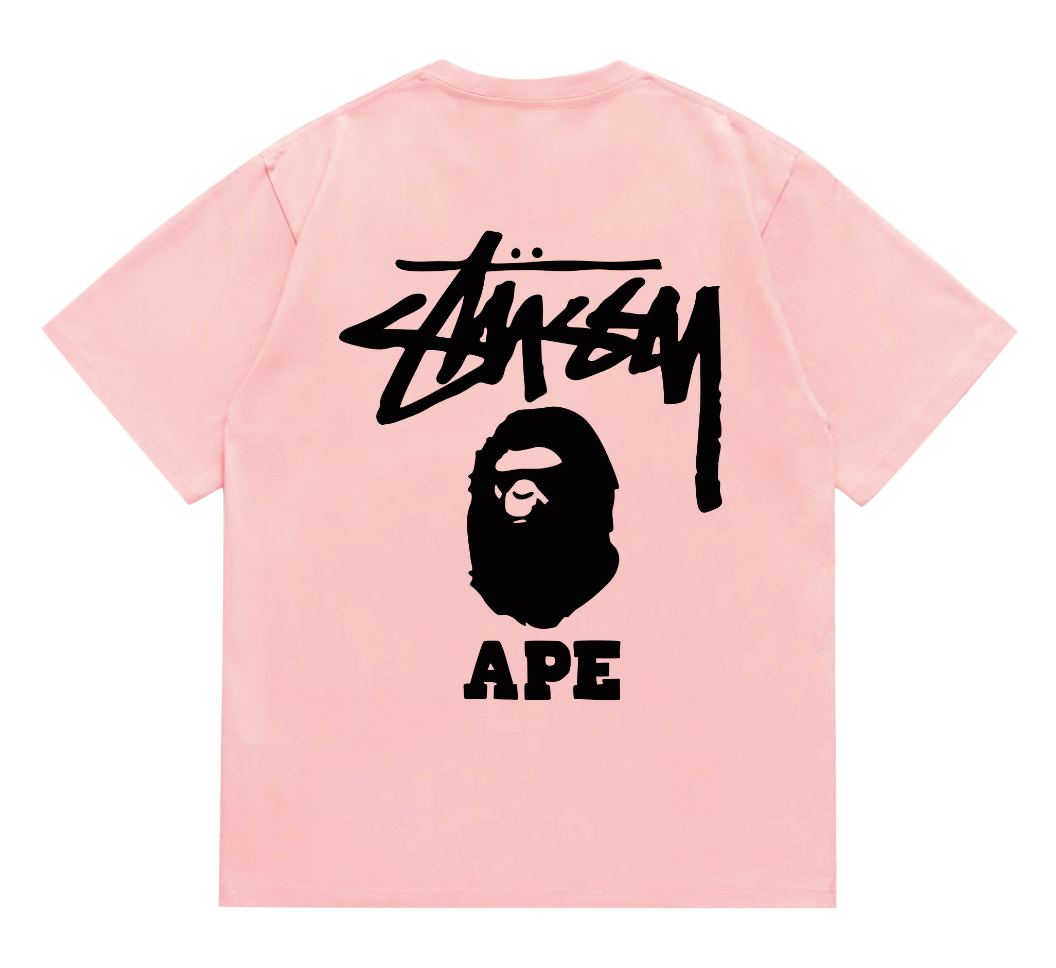 BAPE x Stussy Ape Graphic Tee Pink