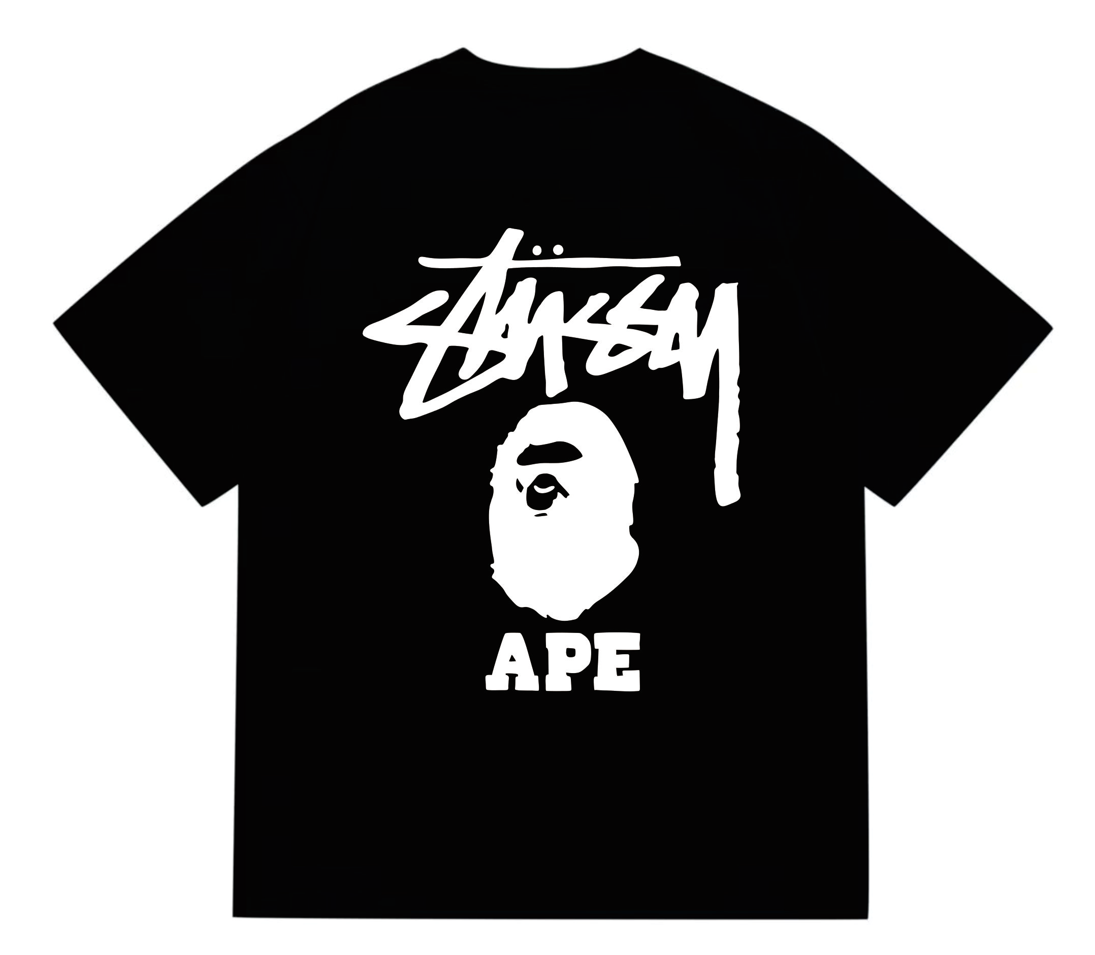 BAPE x Stussy Ape Graphic Tee Black