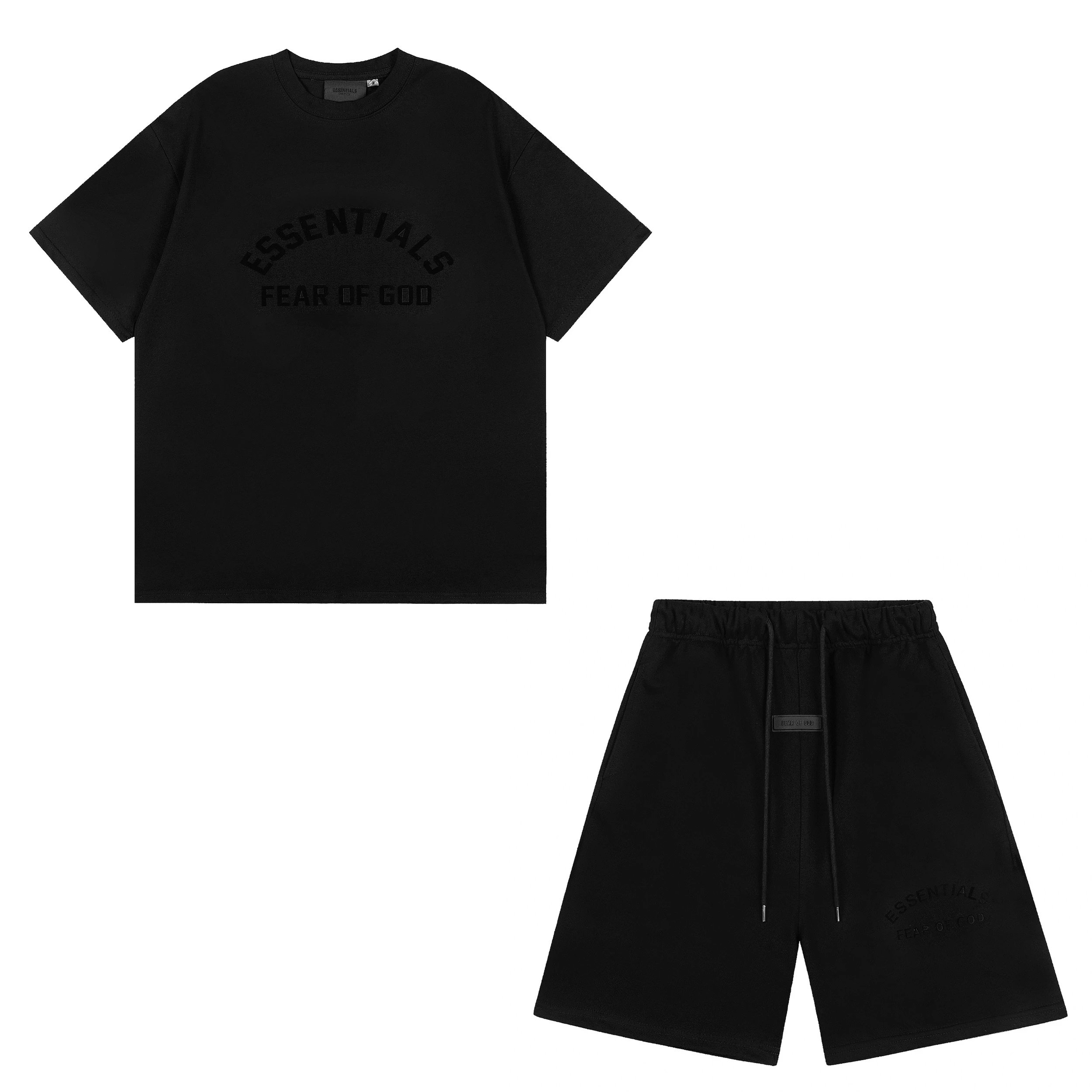 ESSENTIALS, Light Grey T-Shirt And Shorts Set - rep zestawy