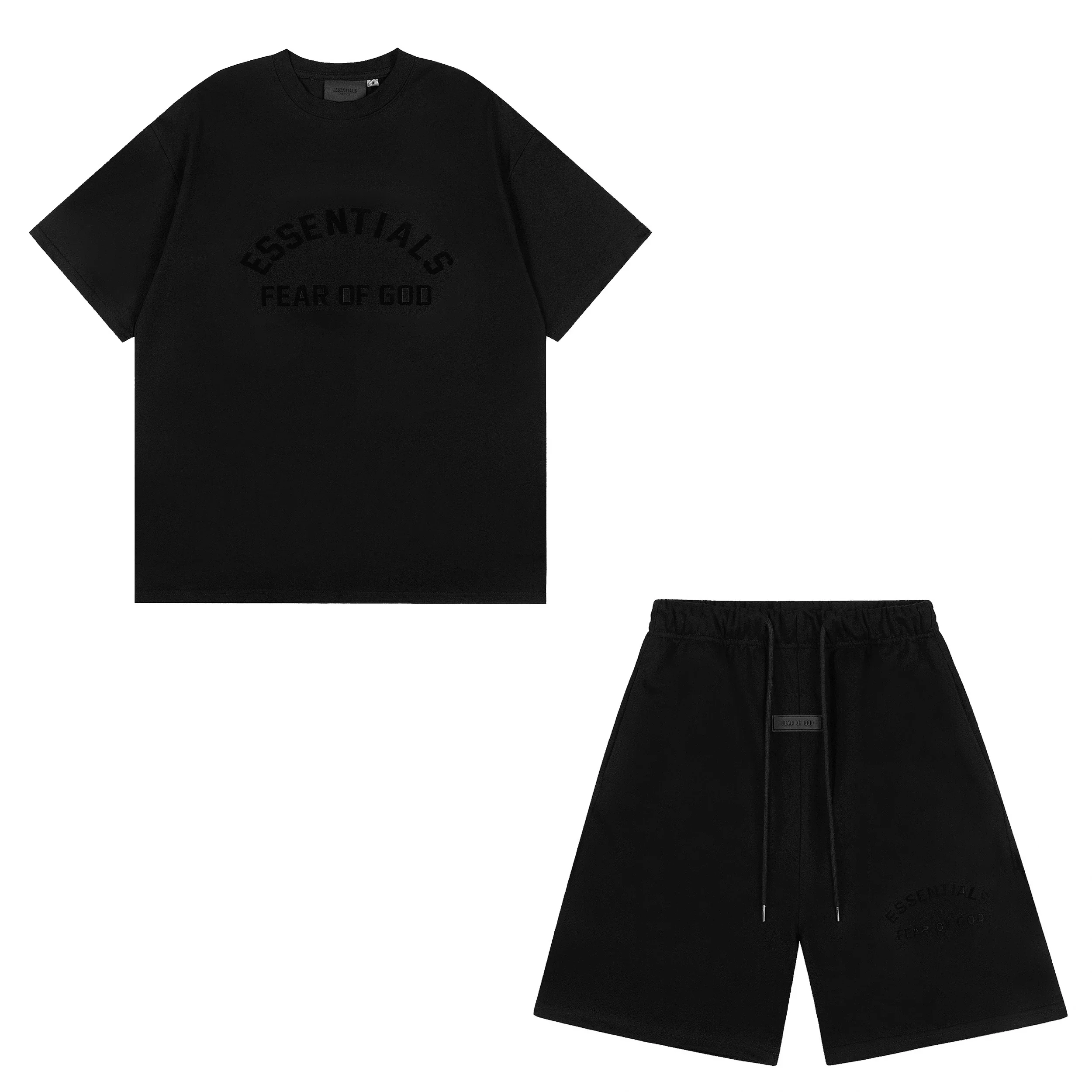 ESSENTIALS, Light Grey T-Shirt And Shorts Set