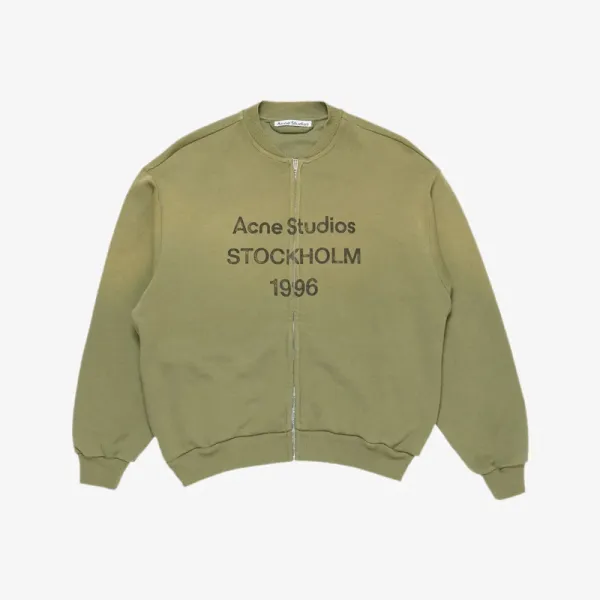 Acne Studios Stockholm 1996 Zip-Up Bomber Jacket Olive Green - 1