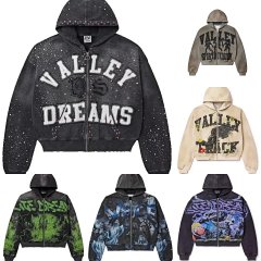 25 Autumn & Spring Unisex Ha Rock Print Loose Zip-Up Hoodie 007Whatsapp:+44 07917991593