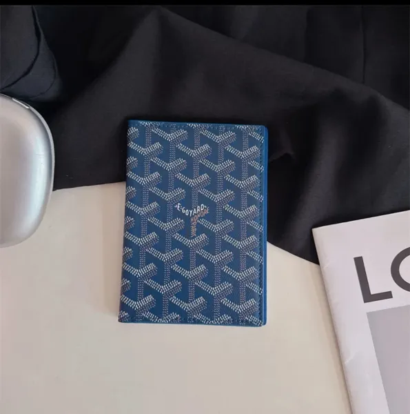 Goyard Saint Louis Passport Holder Navy Blue - 1