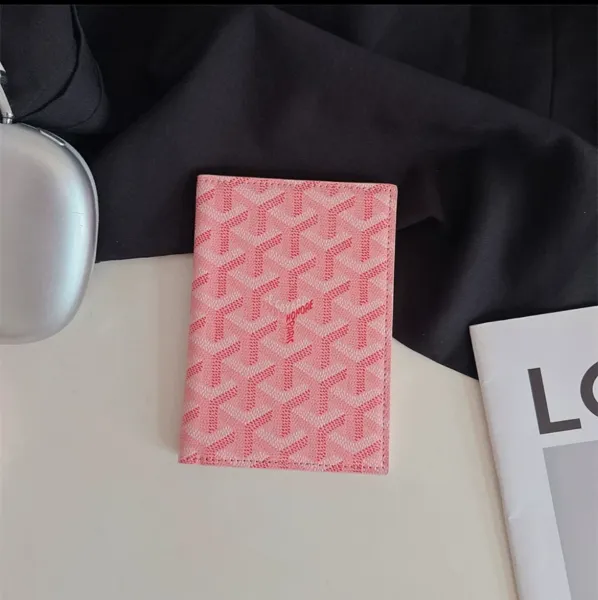 Goyard x Moncler Pink Goyardine Passport Holder - 1