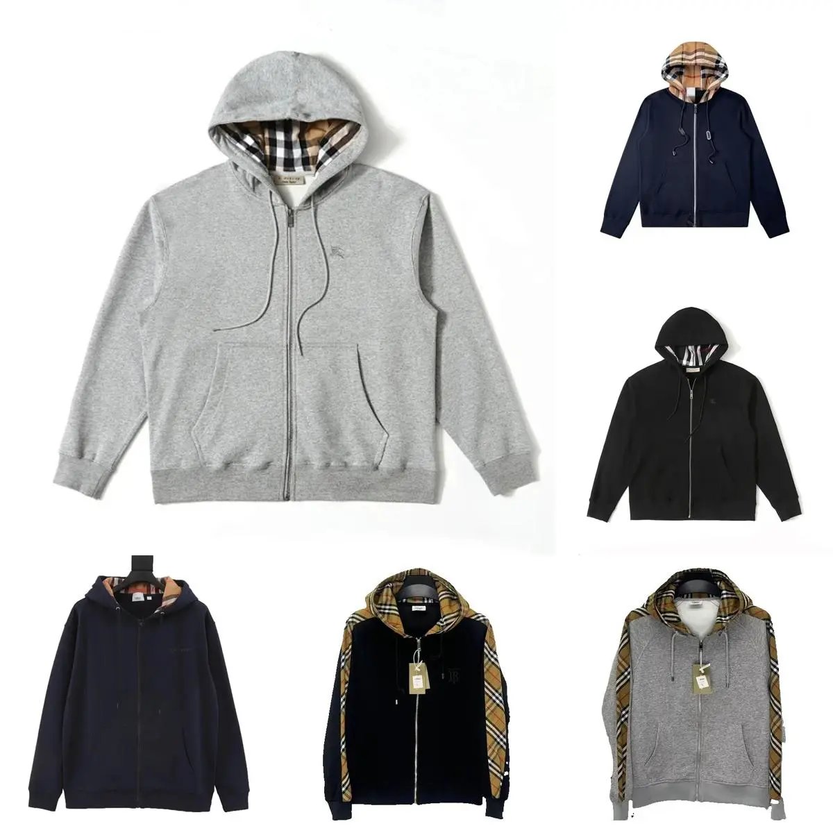 Burberry Grey Zip-Up Hoodie