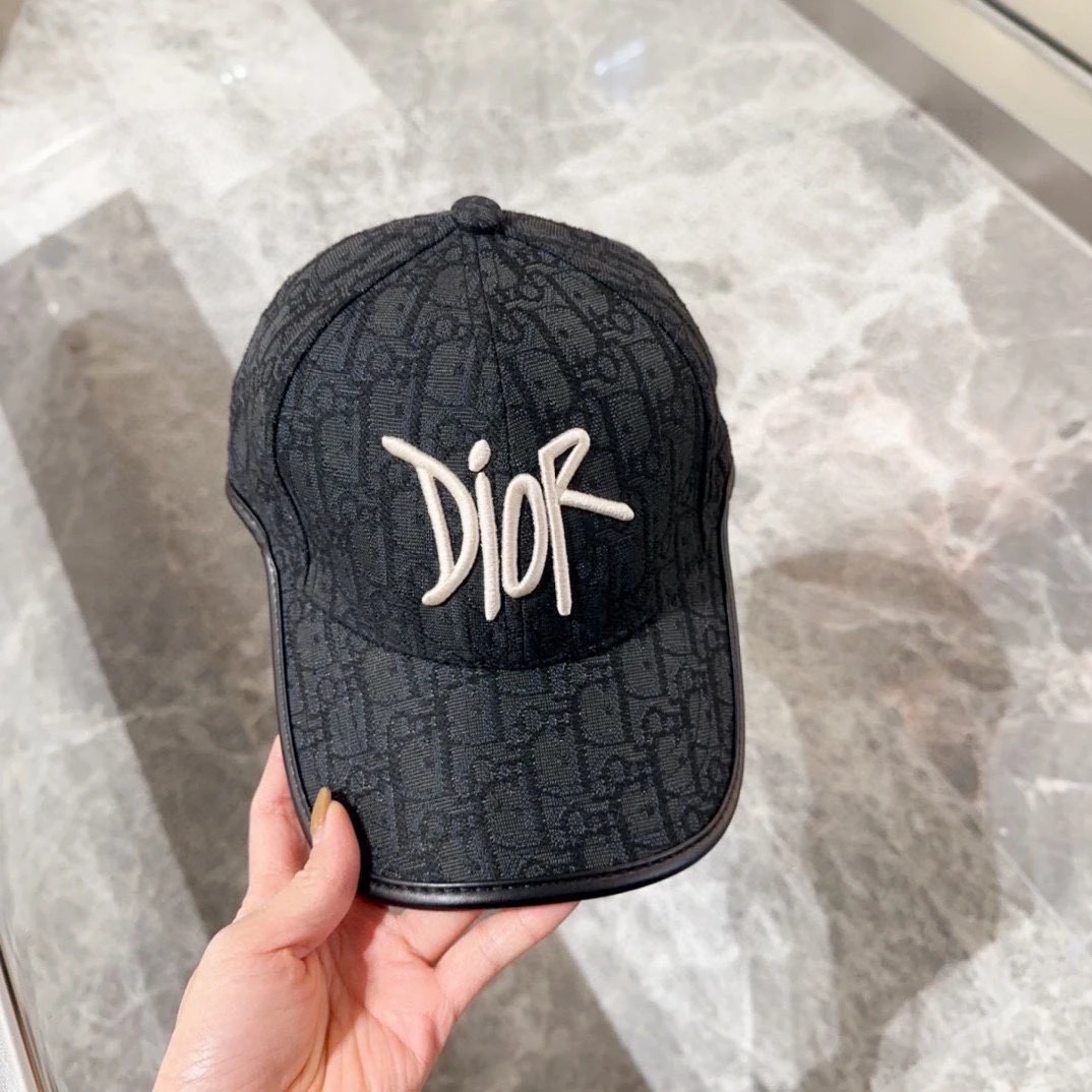 Dior Oblique Monogram Denim Baseball Cap Navy - 8