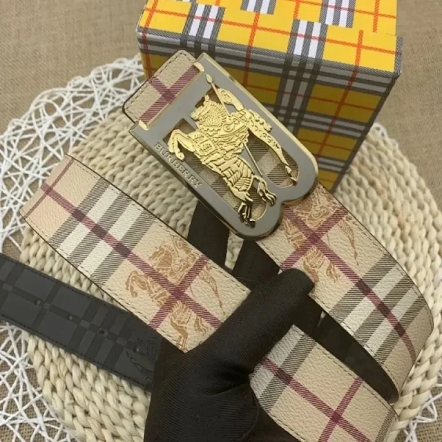 Burberry Belts TB Monogram Buckle Check Belt product detail image 18