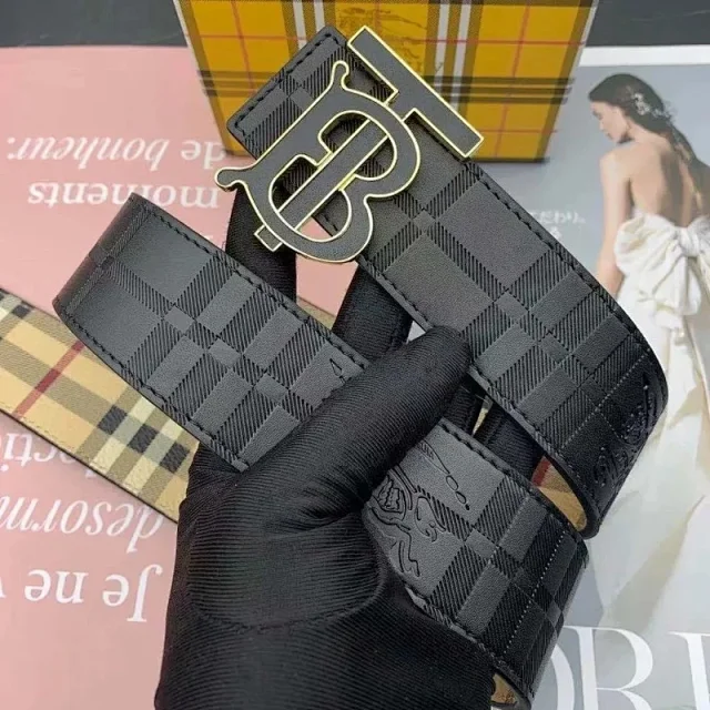 Burberry Belts TB Monogram Buckle Check Belt product detail image 23