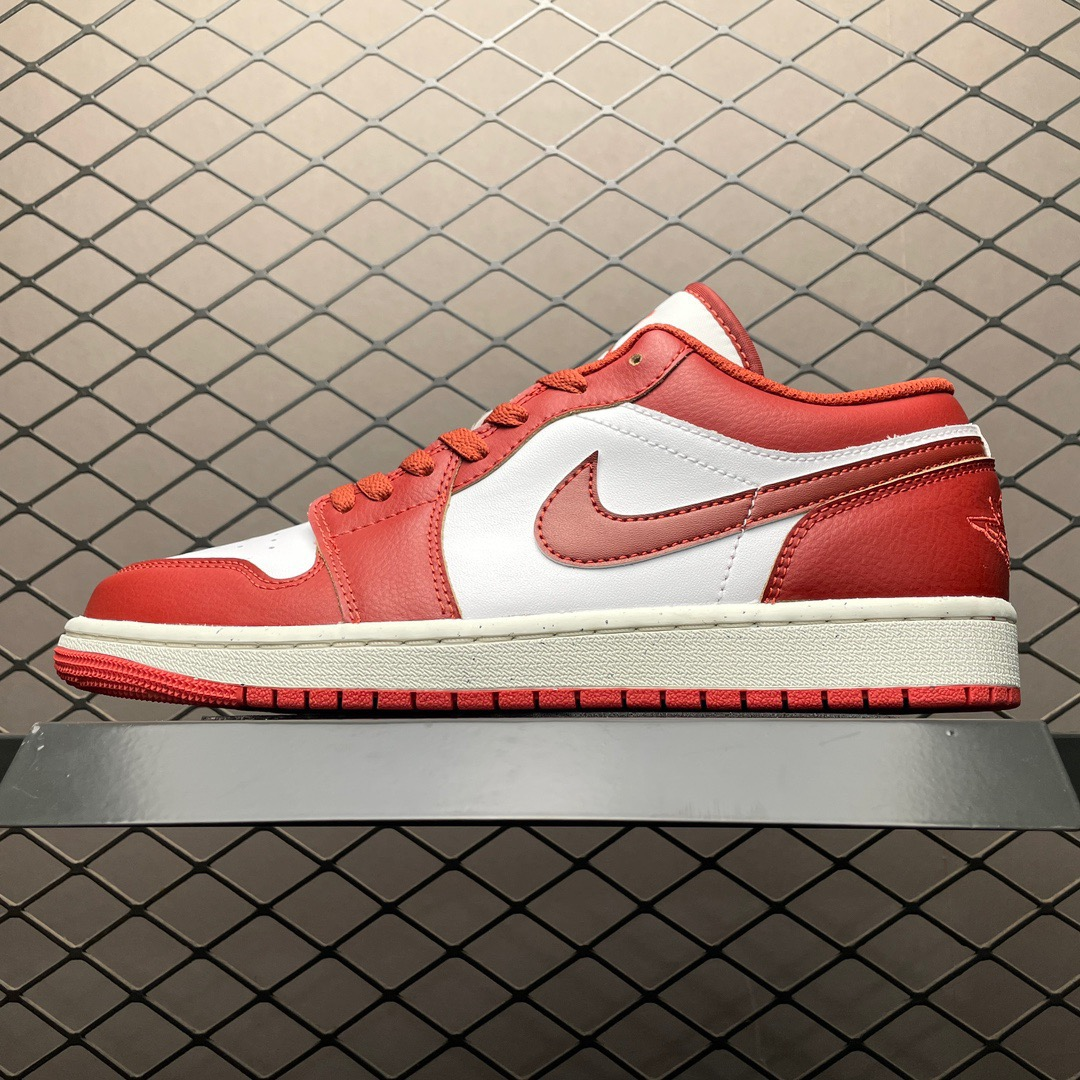 Corteiz Red White Leather Basketball Low Sneakers