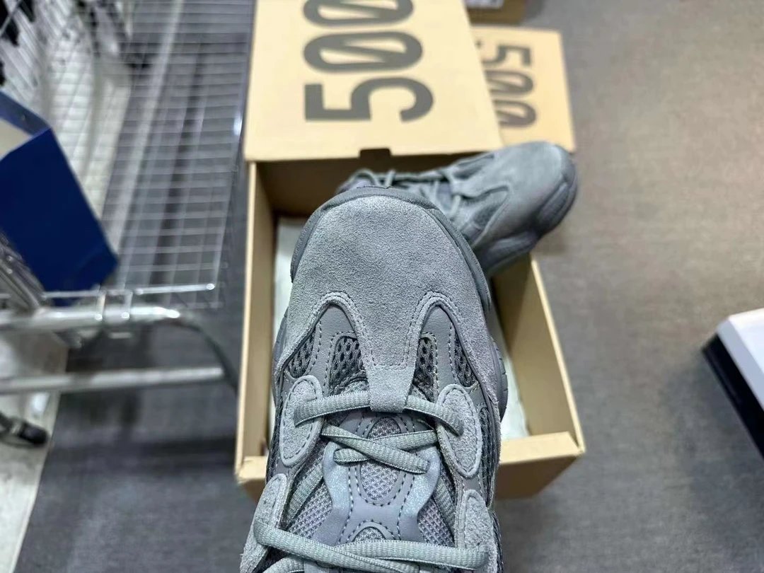 Yeezy 500 Grey Mesh Suede Chunky Dad Sneakers Unisex