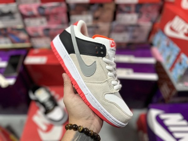 Nike Dunk Low Beige Gray Red Skate Shoes