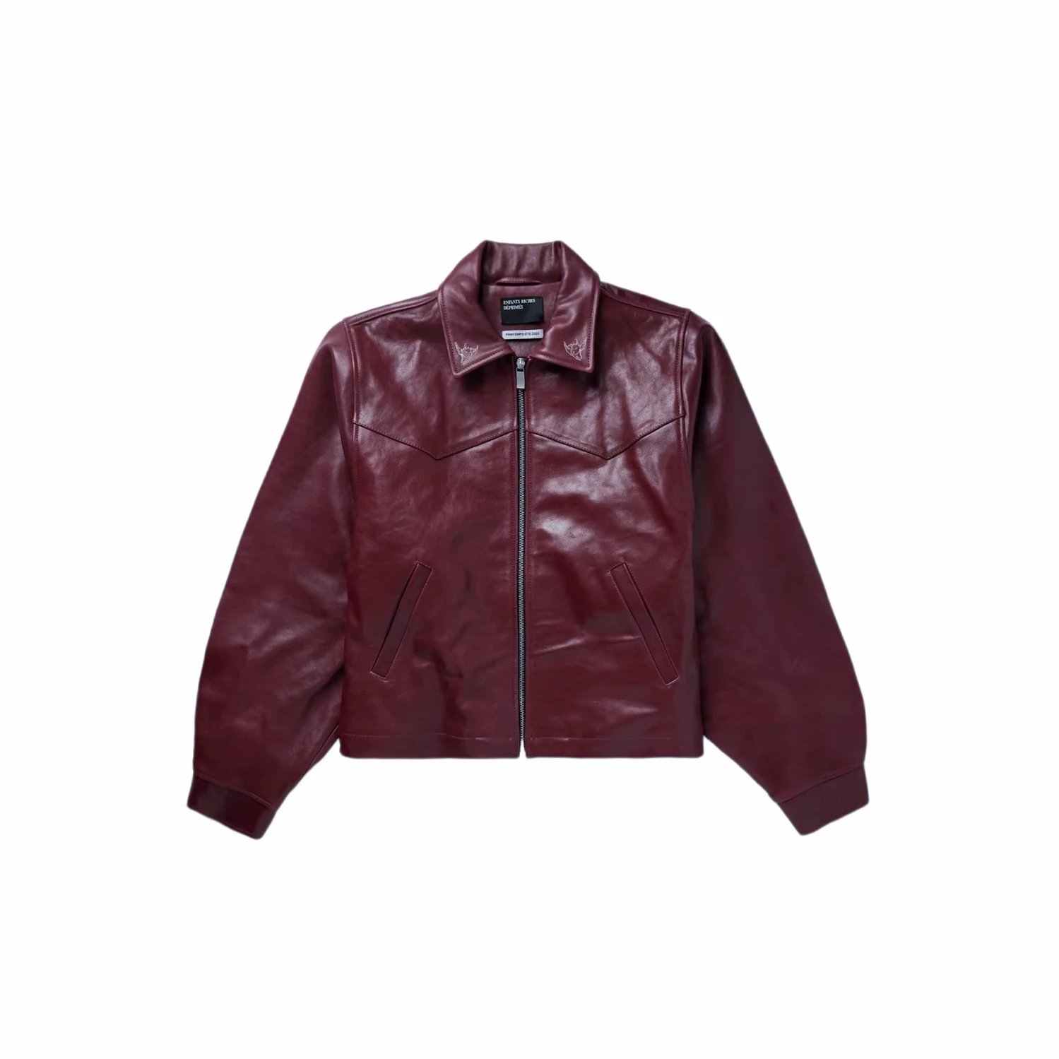 Enfants Riches Déprimés SS23 Leather Jacket Western Burgundy