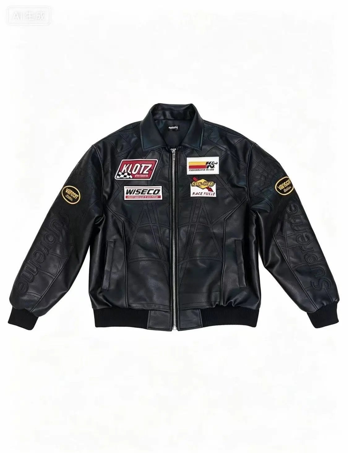 Supreme Vanson Leathers Spider-Man Jacket Leather Black
