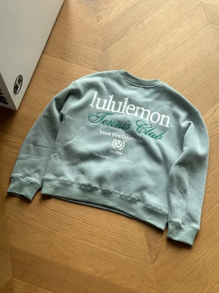 Lululemon Tennis Club Crewneck Sweatshirt Mint Green Hoodie - 8