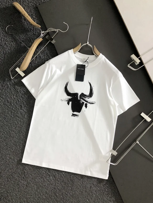 Saint Laurent T-Shirts YSL Logo Print product detail image 15