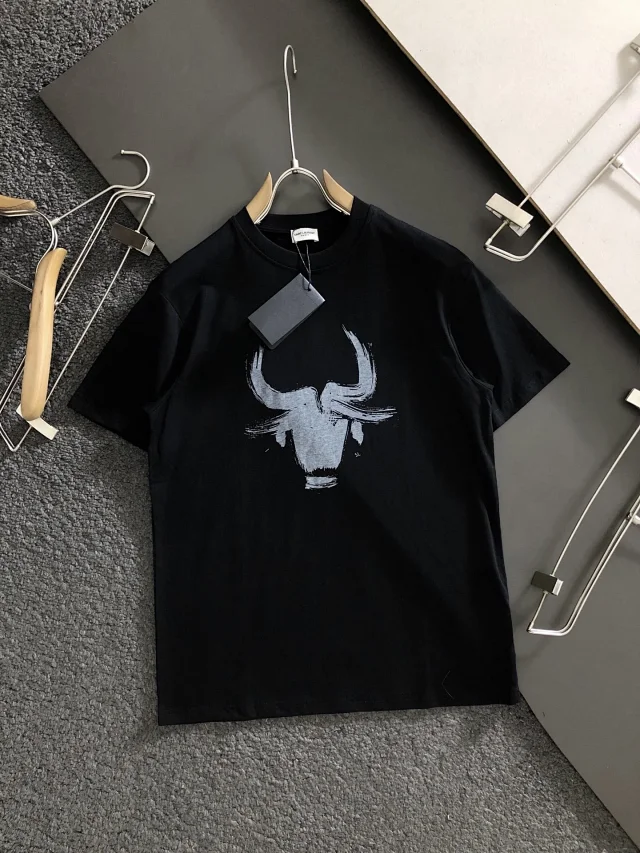 Saint Laurent T-Shirts YSL Logo Print product detail image 13
