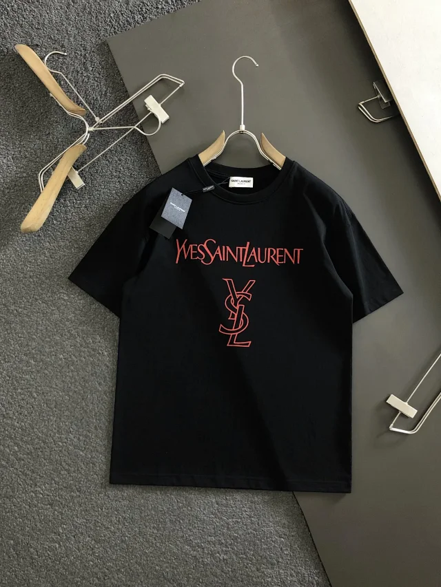 Saint Laurent T-Shirts YSL Logo Print product detail image 12