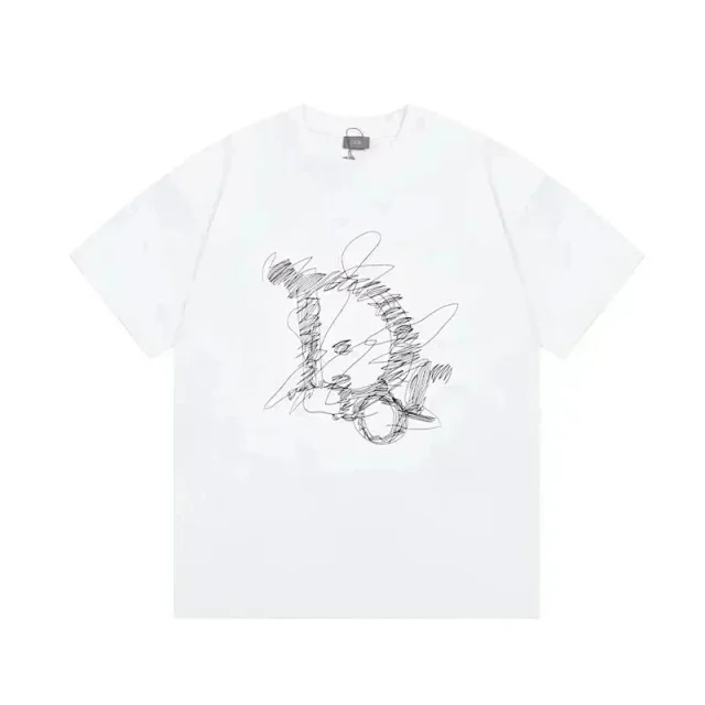 Dior T-Shirts Short-sleeve crewneck T-shirt with logo graphic or jacquard pattern product detail image 12