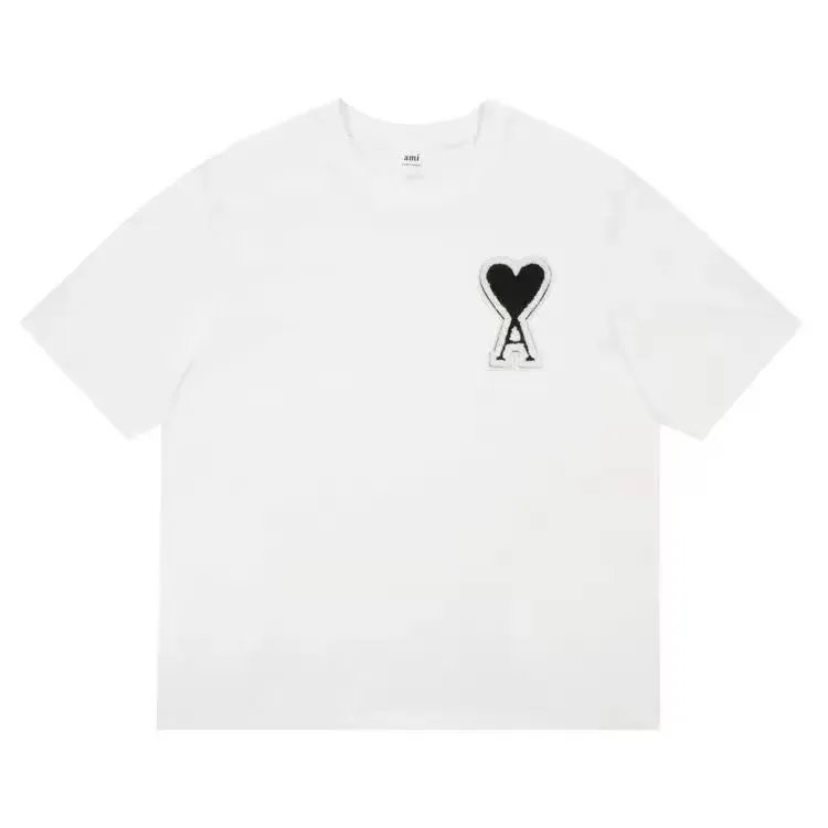 AMI Paris Heart Logo T-Shirt Burgundy - 16