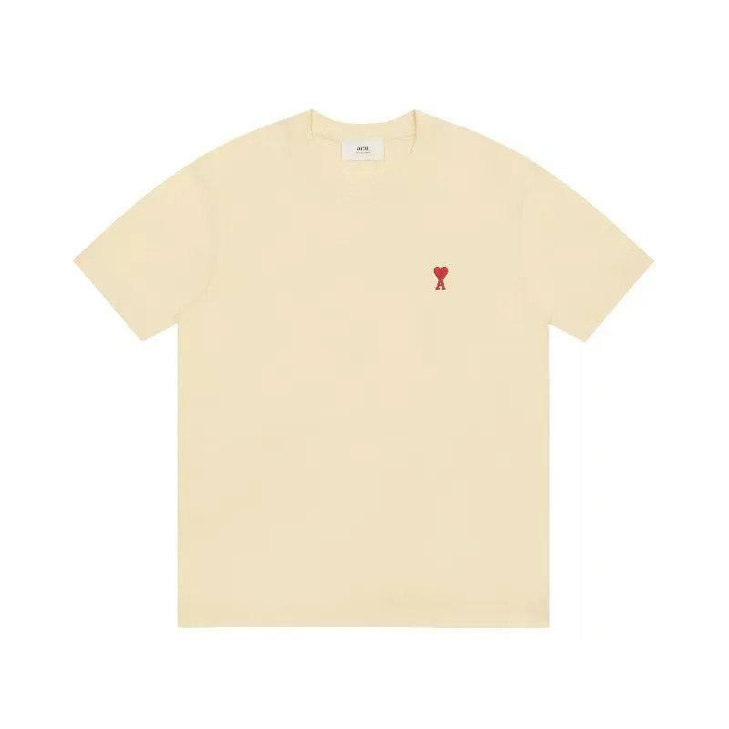 AMI Paris Heart Logo T-Shirt Burgundy - 15