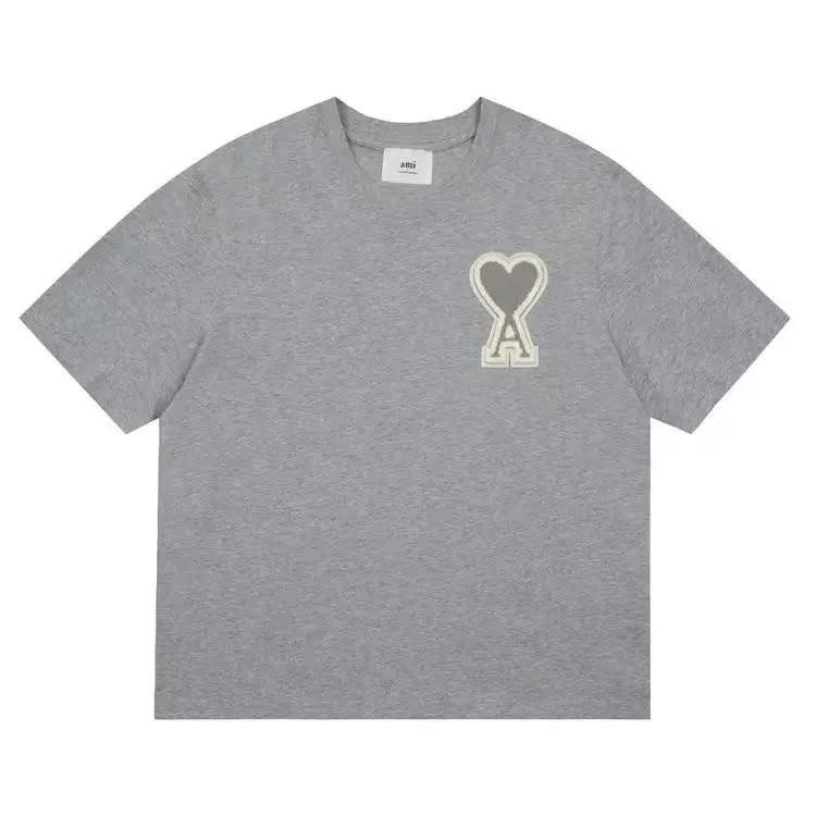 AMI Paris Heart Logo T-Shirt Burgundy - 13