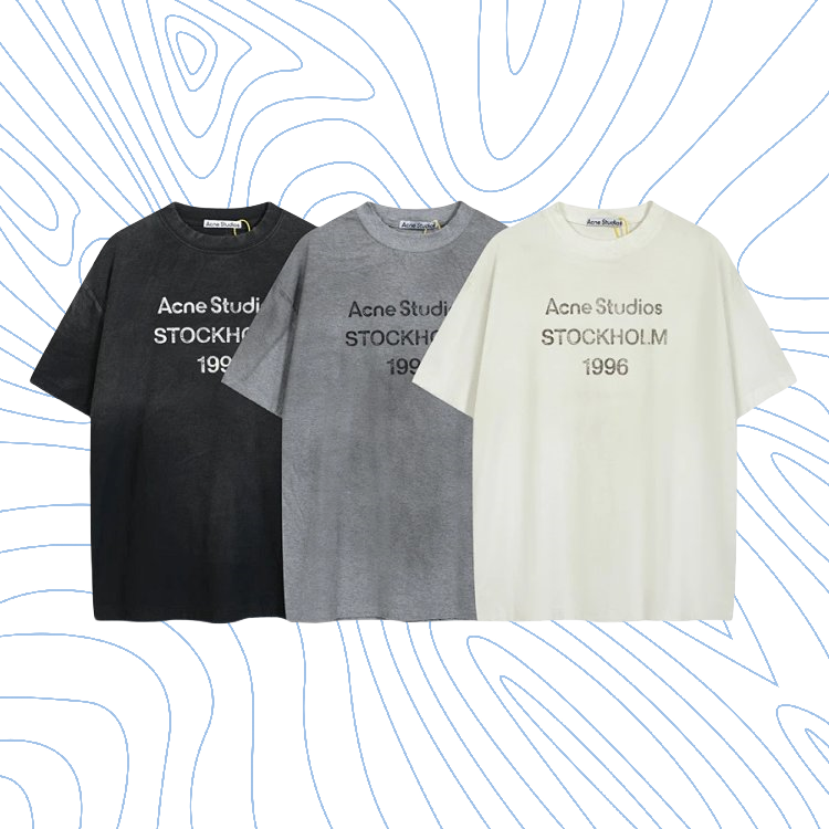 Acne Aged Letter Print Short Sleeve T-Shirt #12