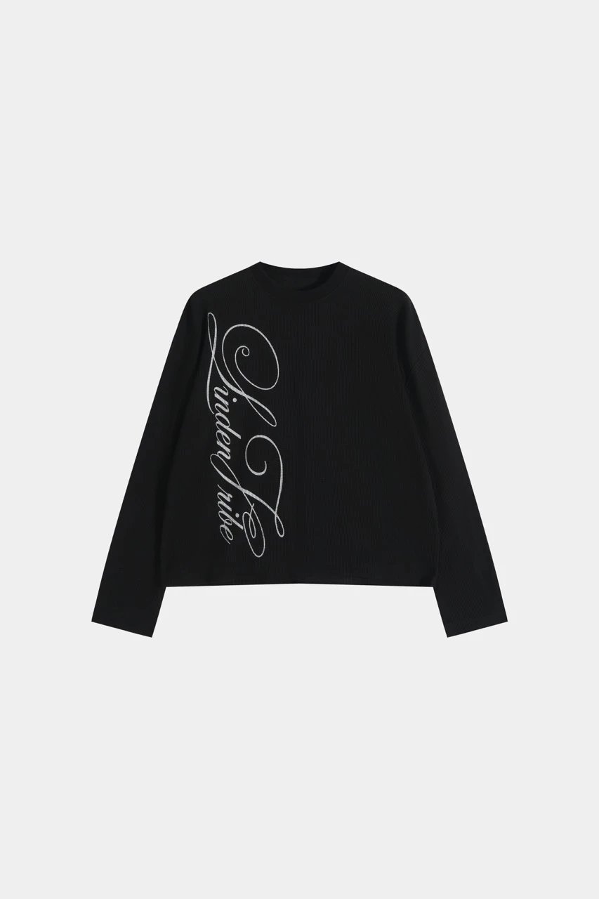 Waffle Sweatshirt Black T09HFG