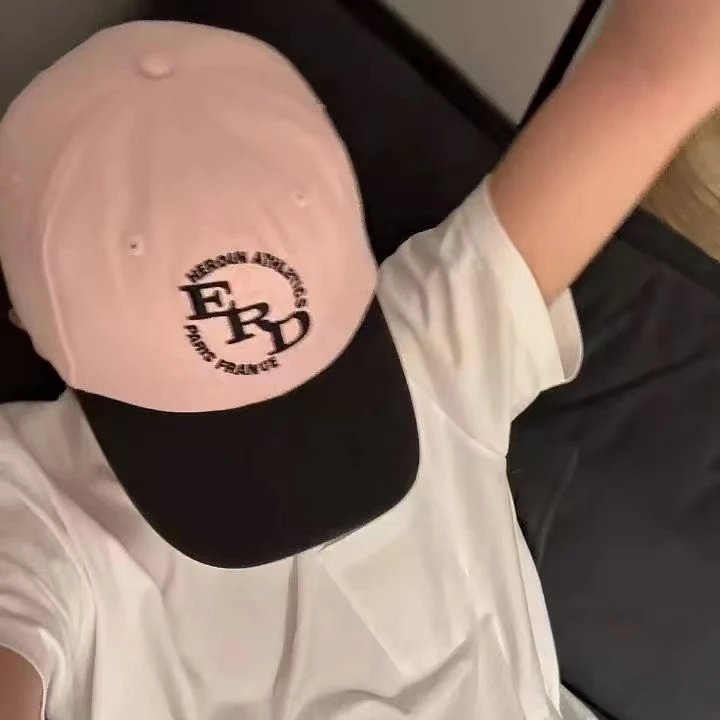 Design Heroin Athletics ERD Pink and Black Baseball Cap Hats - 5