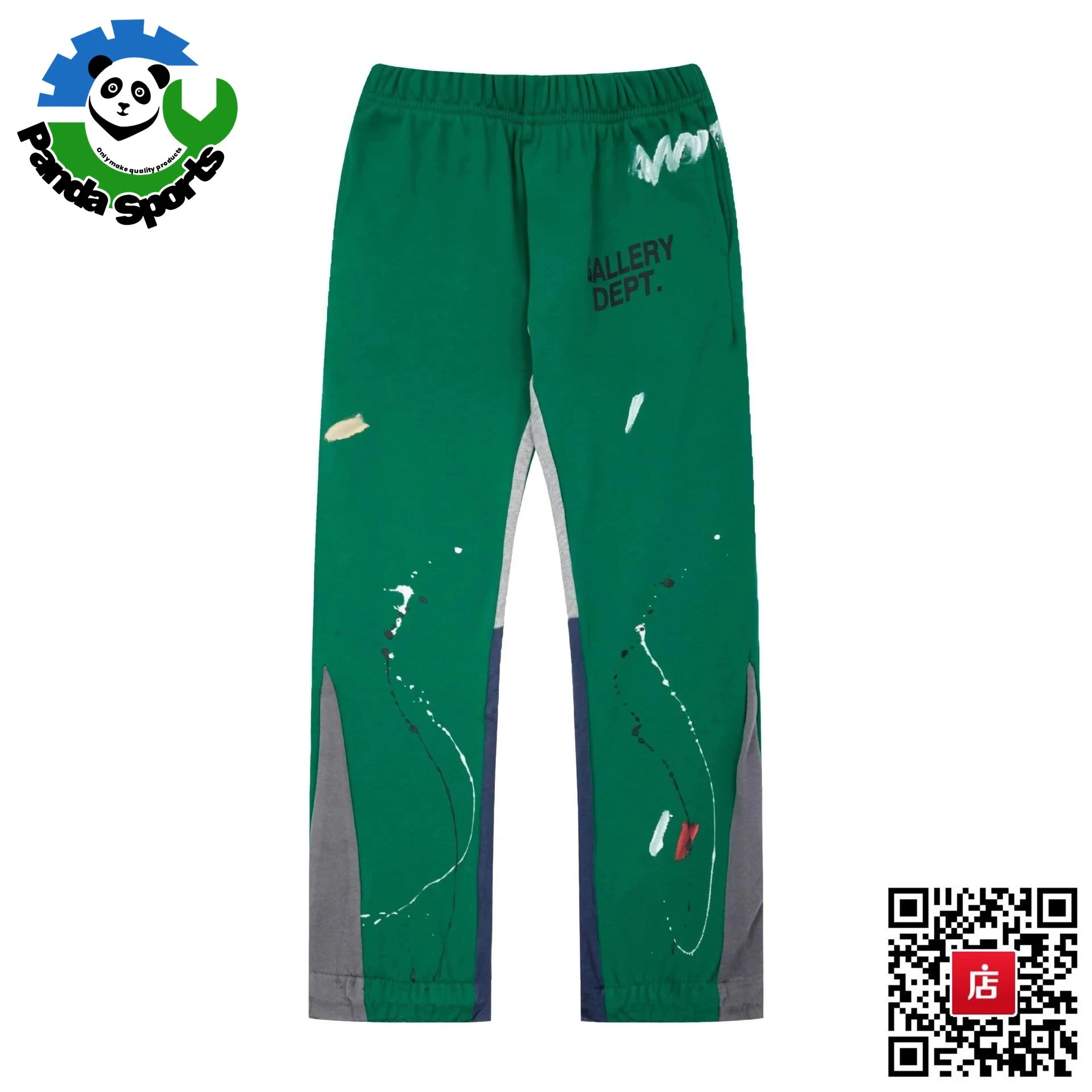 Panda Sports Panda Sports Green Paint Splatter Track Pants Green