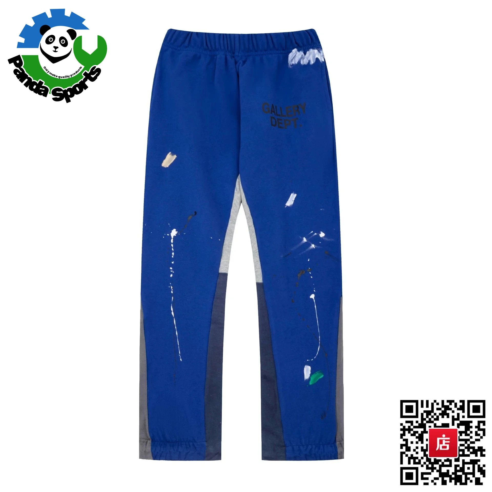 Panda Sports Panda Sports Blue Paint Splatter Sweatpants Blue