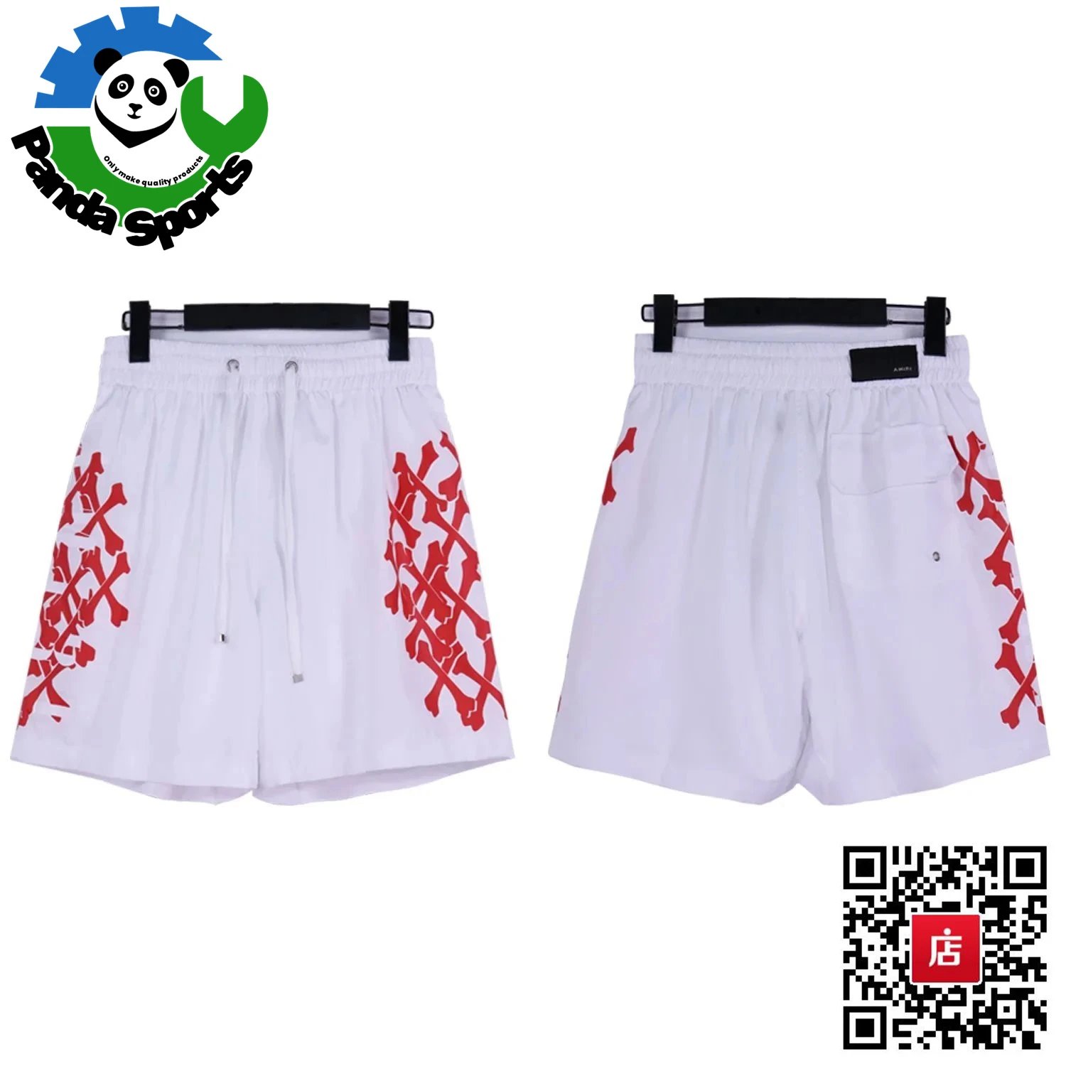 AMI Paris Logo Print Black Nylon Shorts - 13
