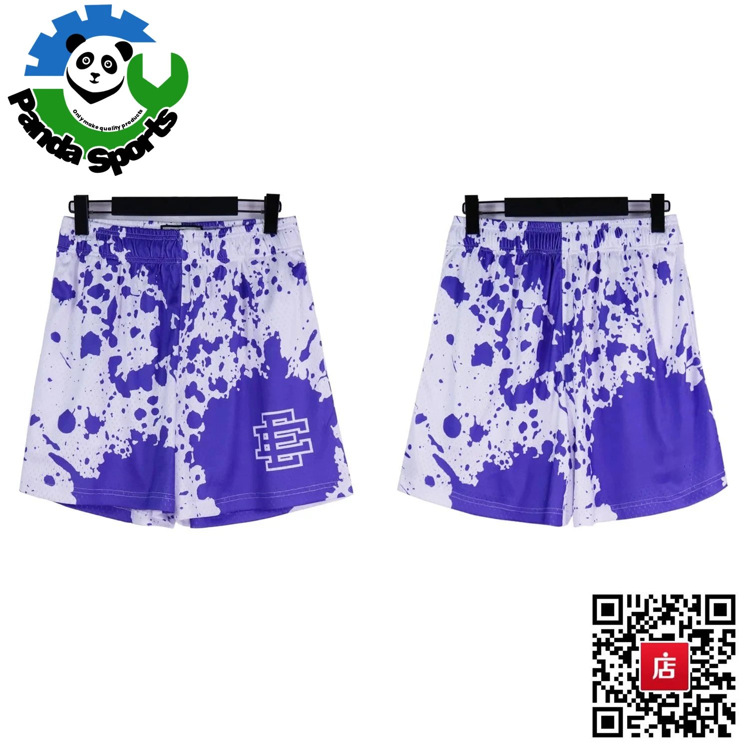 AMI Paris Logo Print Black Nylon Shorts - 15