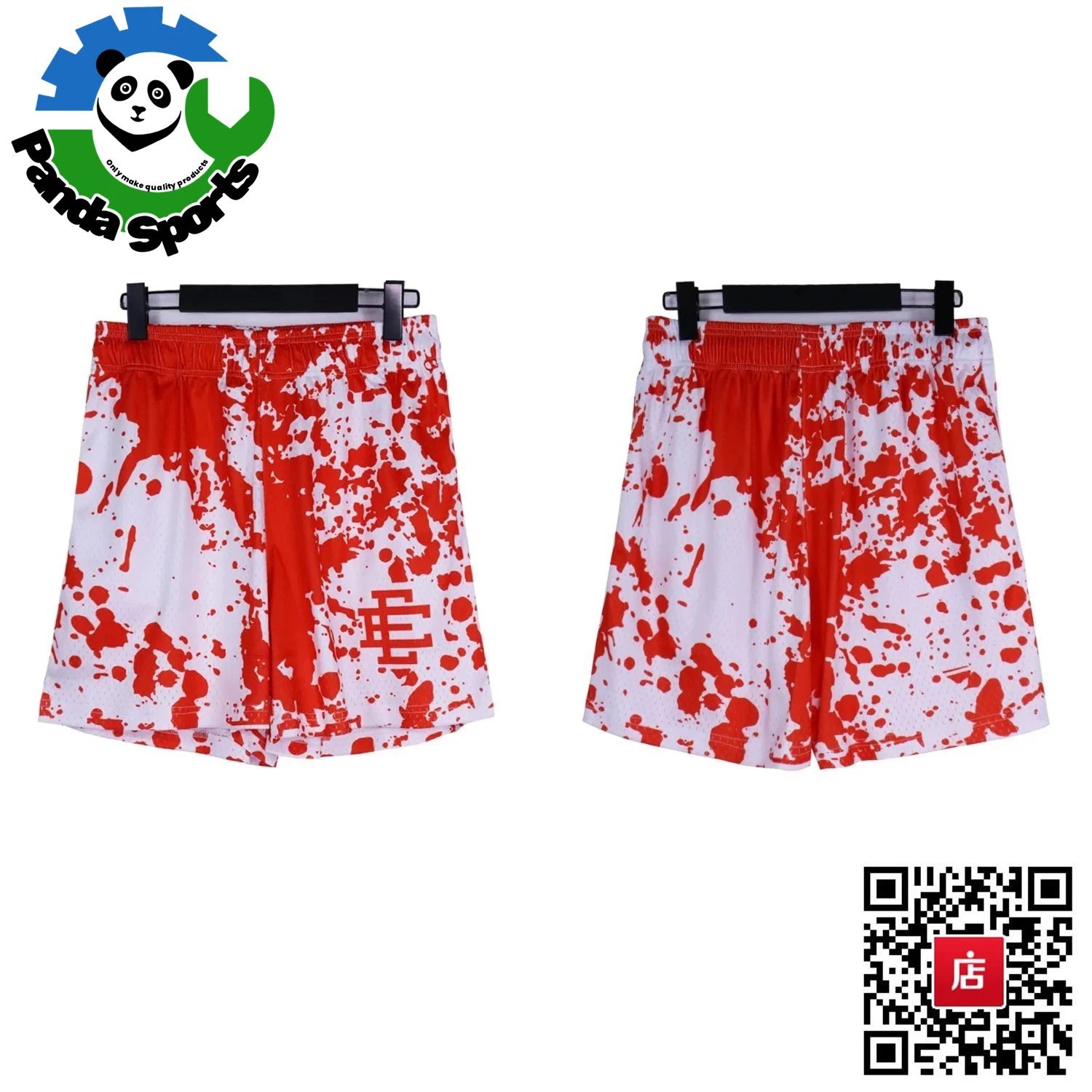 AMI Paris Logo Print Black Nylon Shorts - 14