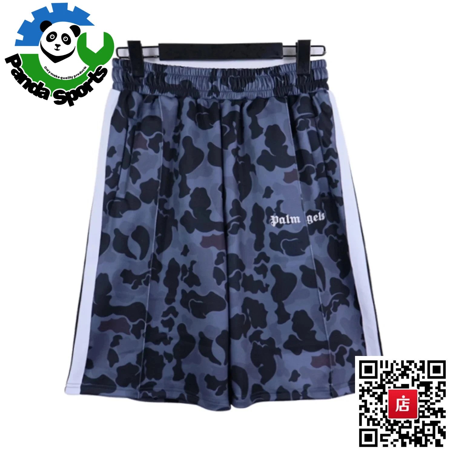 AMI Paris Logo Print Black Nylon Shorts - 12