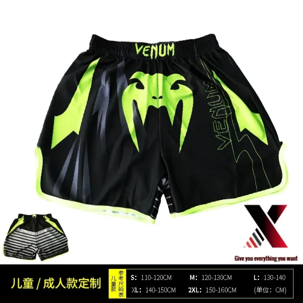 UFC x Venum Venum Viper Fight Shorts Black Neon Green Shorts - 1