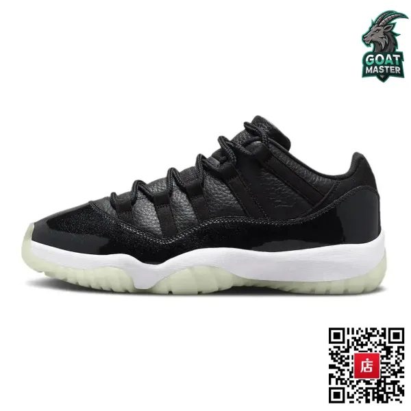 Air Jordan 11 Low Black Cement Glow Sneakers - 1