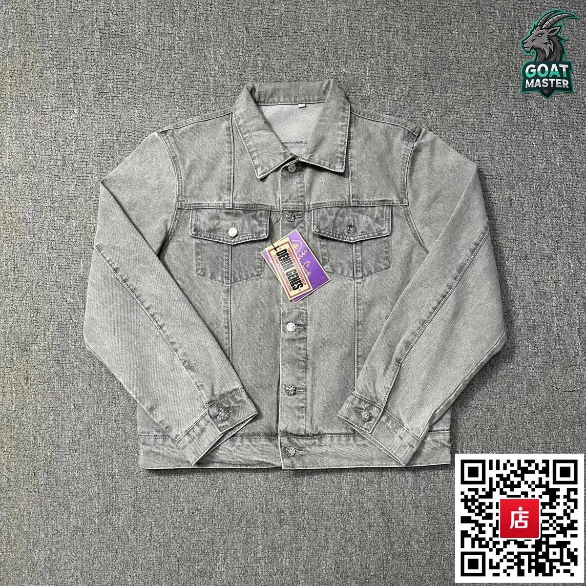 灰色牛仔外套