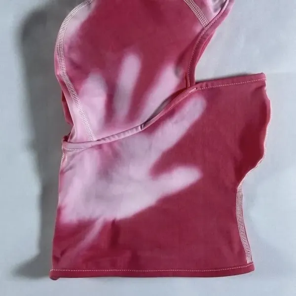 Design Tie-Dye Handprint Crop Top Pink - 1