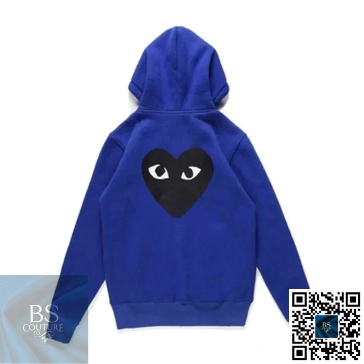 Comme des Garçons Play Comme des Garçons PLAY Blue Hoodie with Iconic Heart Logo Blue