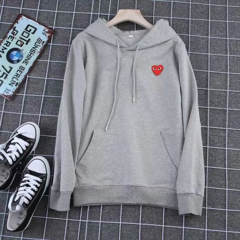 Comme des Garçons Play Comme des Garçons Play Grey Hoodie with Red Heart Logo Grey