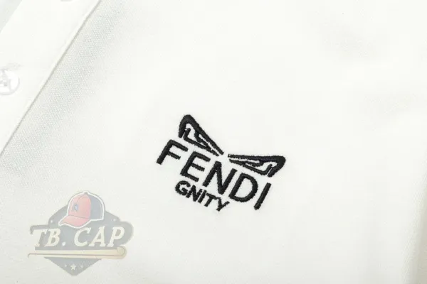Fendi Ff Logo Collar Polo White Polo Shirt - 6