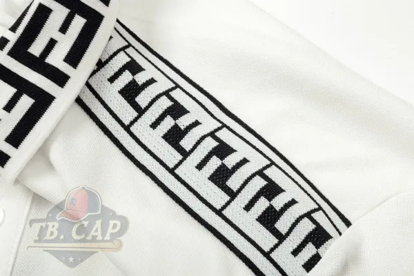 Fendi Ff Logo Collar Polo White Polo Shirt - 7