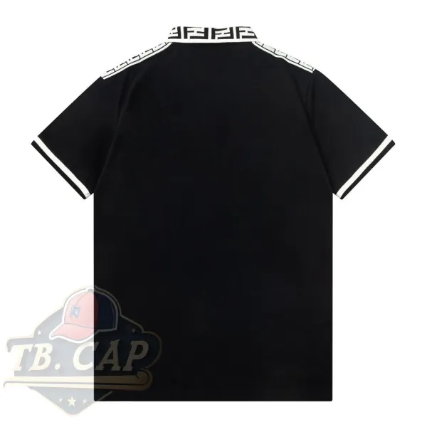 Fendi Ff Logo Collar Polo White Polo Shirt - 9