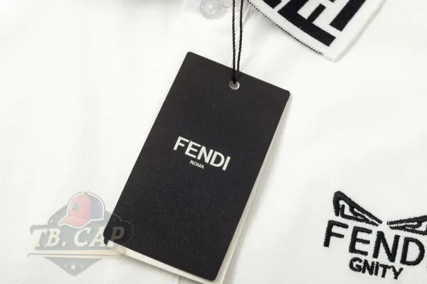 Fendi Ff Logo Collar Polo White Polo Shirt - 5