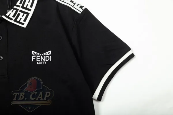 Fendi Ff Logo Collar Polo White Polo Shirt - 14