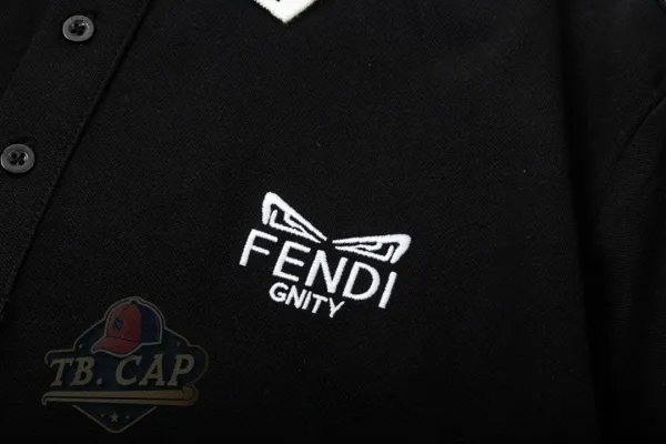 Fendi Ff Logo Collar Polo White Polo Shirt - 12
